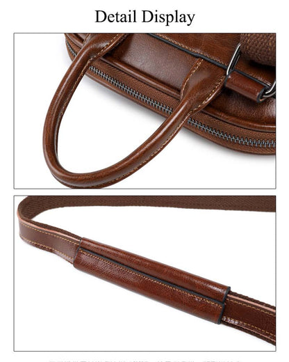 Adiffu Stylish Retro Genuine Leather Backpack Women's School Bag