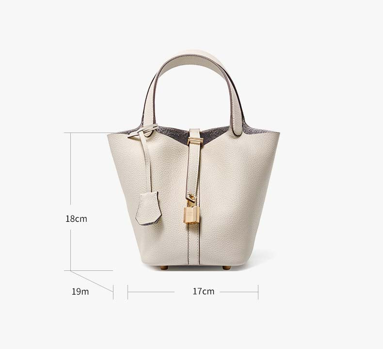 Adiffu Leather Bucket Bag Bridal Handbag
