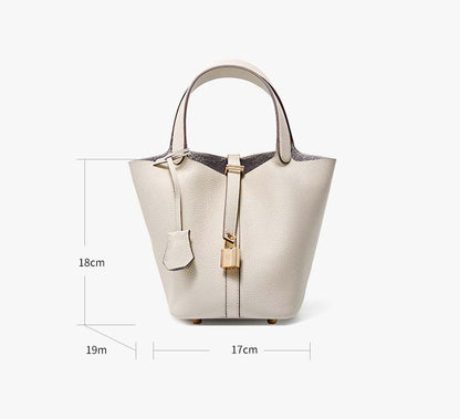 Adiffu Leather Bucket Bag Bridal Handbag
