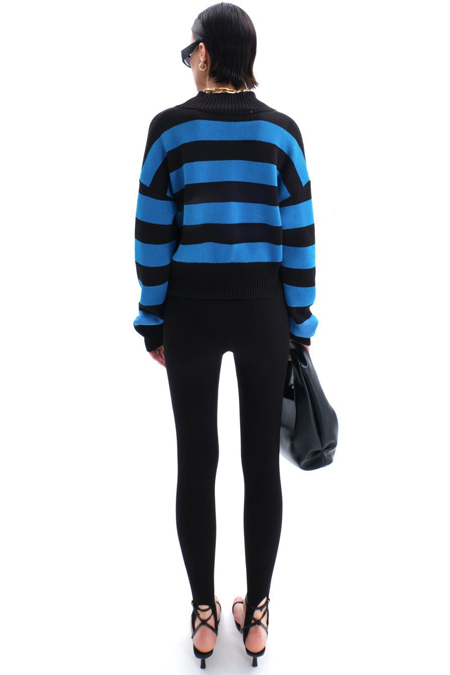 Adiffu Color Contrast Loose Design Knit Cardigan Coat