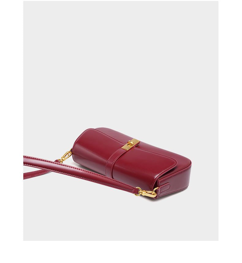 Adiffu High Quality Cowhide Baguette Underarm Bag Shoulder Crossbody Bag