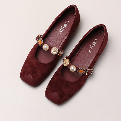 Adiffu Parisian Pearl Mary Jane Heels