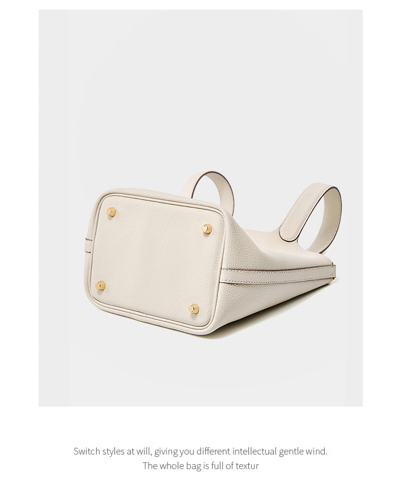 Adiffu Leather Bucket Bag Bridal Handbag