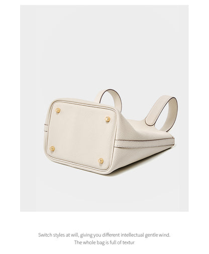 Adiffu Leather Bucket Bag Bridal Handbag