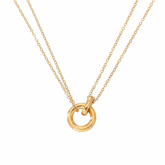 Adiffu Geometric Circular Pendant Necklace