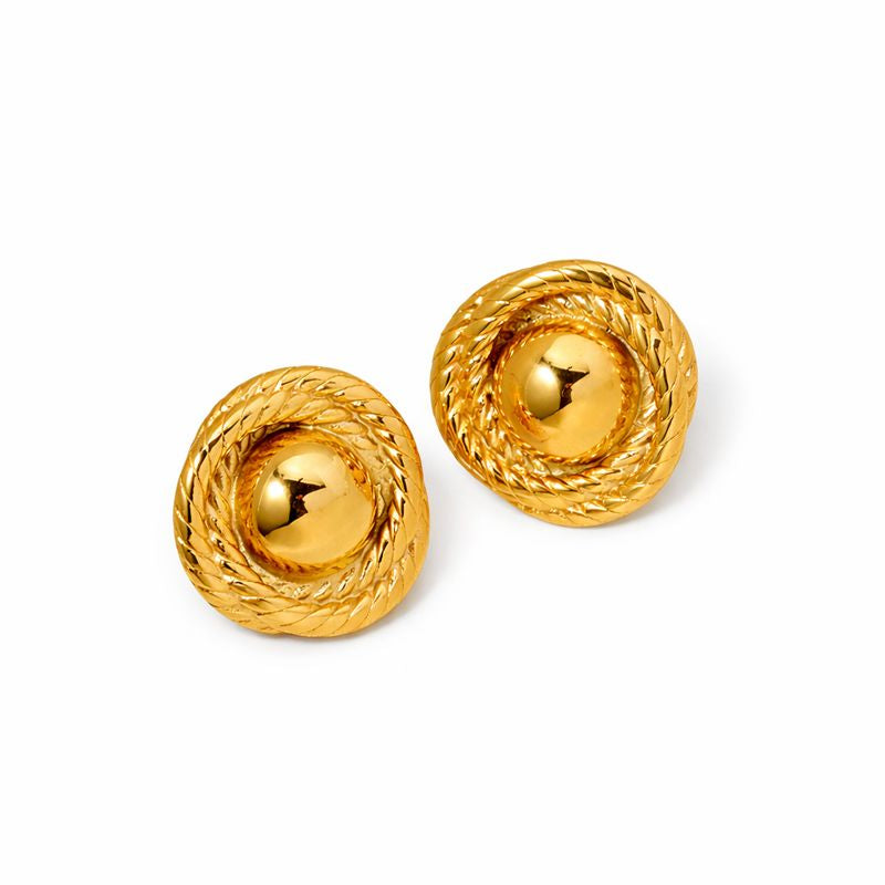 Adiffu Threaded Round Earrings