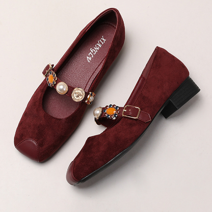 Adiffu Parisian Pearl Mary Jane Heels