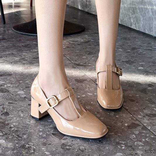 Adiffu T-shaped Vintage French Mary Jane shoes