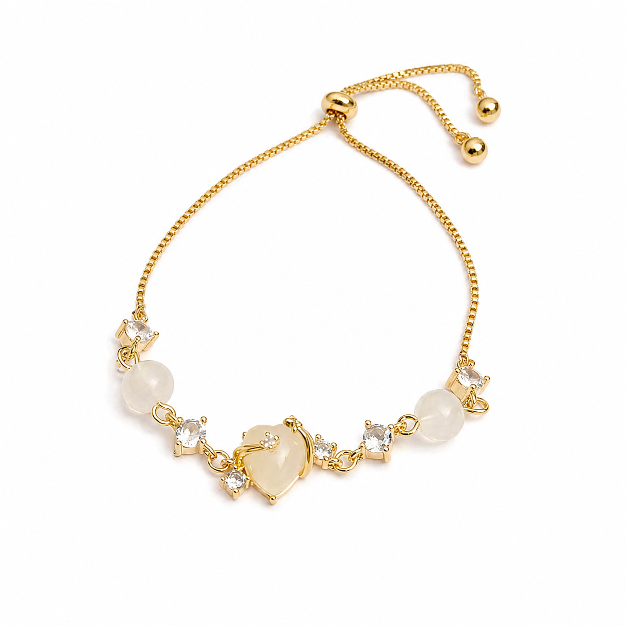 Adiffu French Light Luxury Exquisite Zircon Love Bracelet