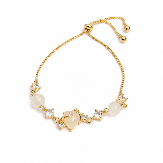 Adiffu French Light Luxury Exquisite Zircon Love Bracelet
