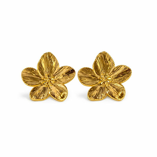 Adiffu French Vintage Gold Floral Earrings