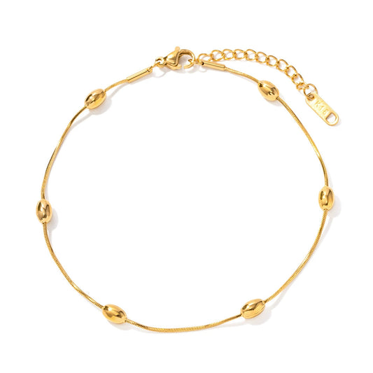 Boho Gold Seed Bead Beach Anklet for Women