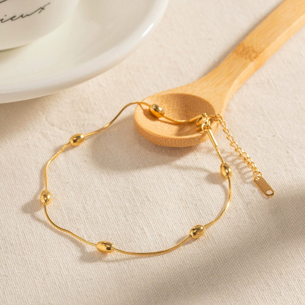 Boho Gold Seed Bead Beach Anklet for Women