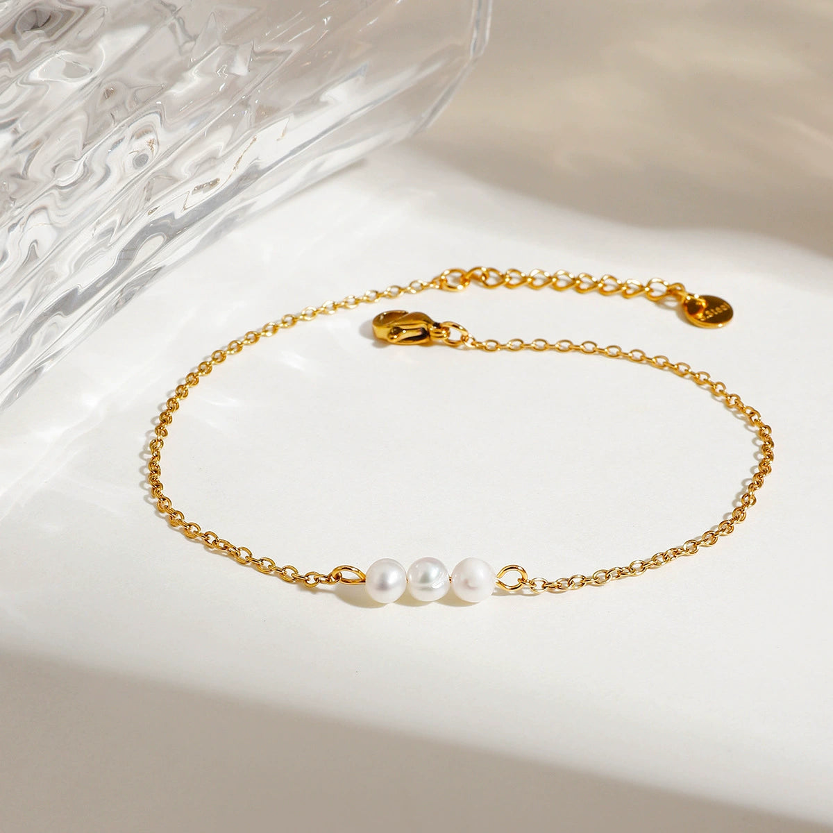 Classic Freshwater Pearl Anklet-Minimal Elegant Foot Jewelry