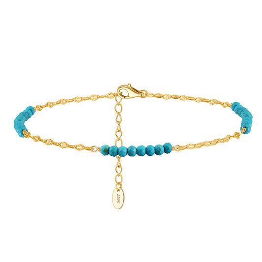 Azure Tide Turquoise Anklet-S925 Sterling Silver