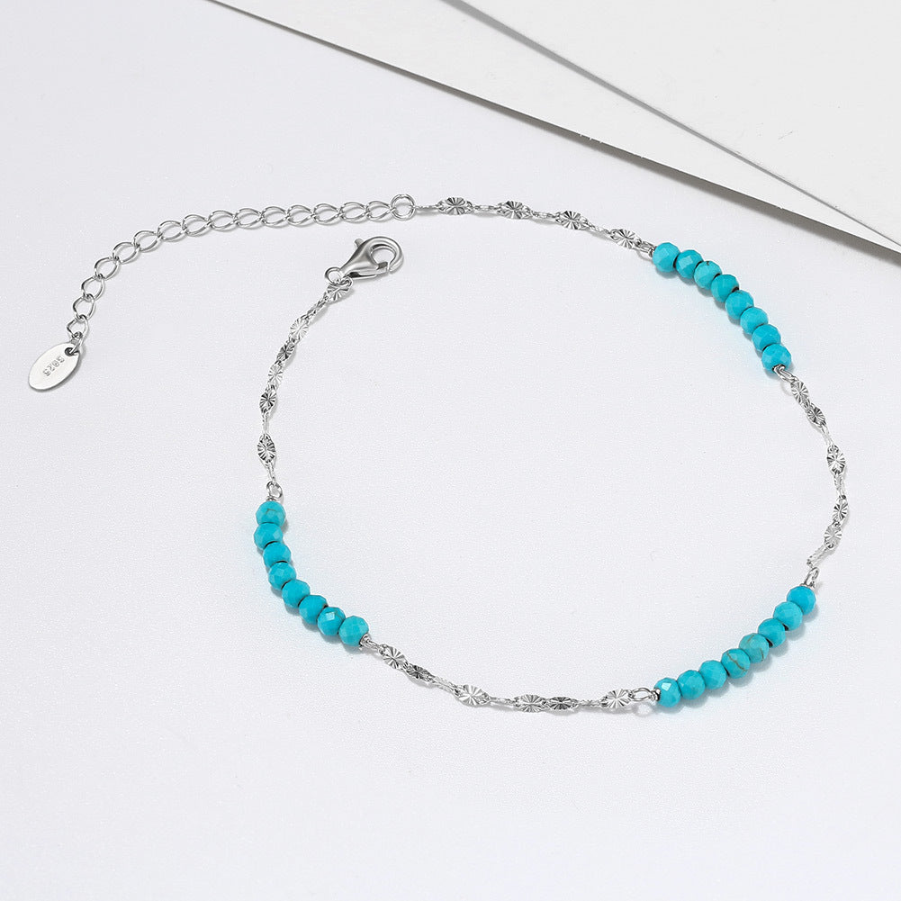 Azure Tide Turquoise Anklet-S925 Sterling Silver