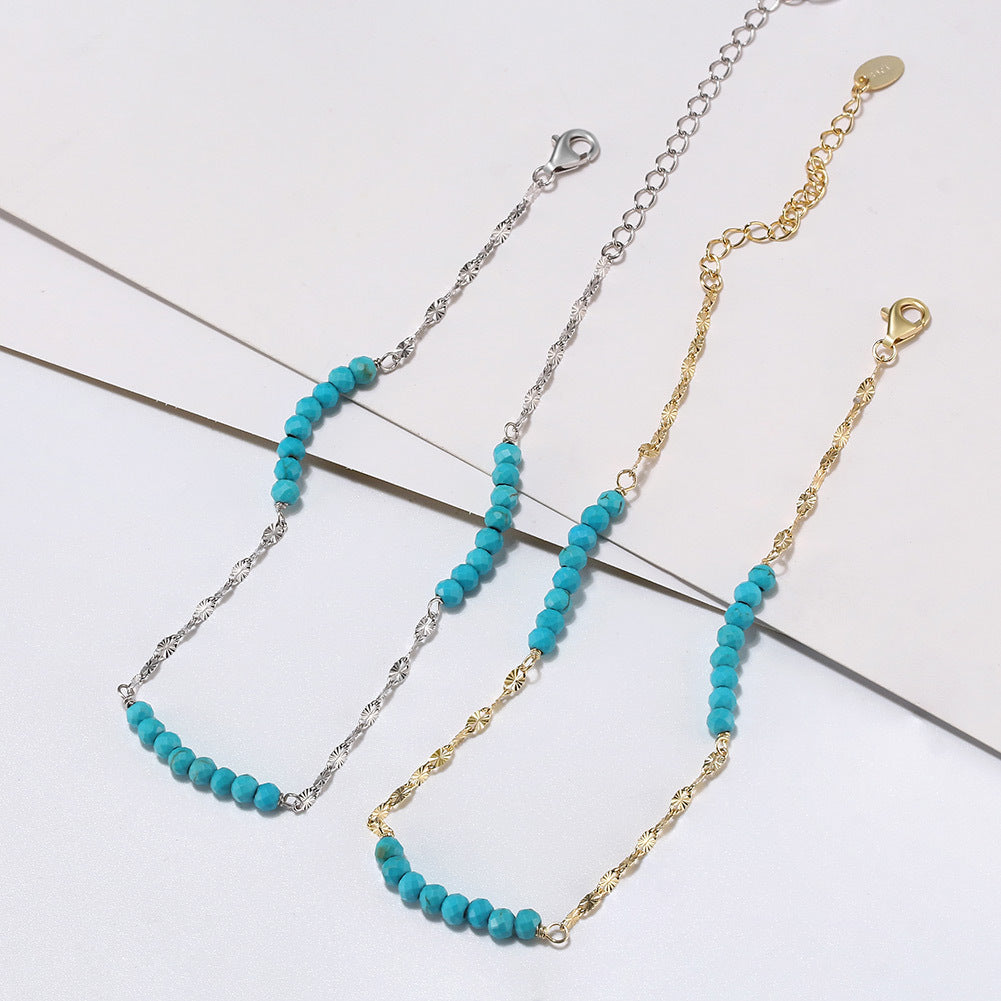Azure Tide Turquoise Anklet-S925 Sterling Silver