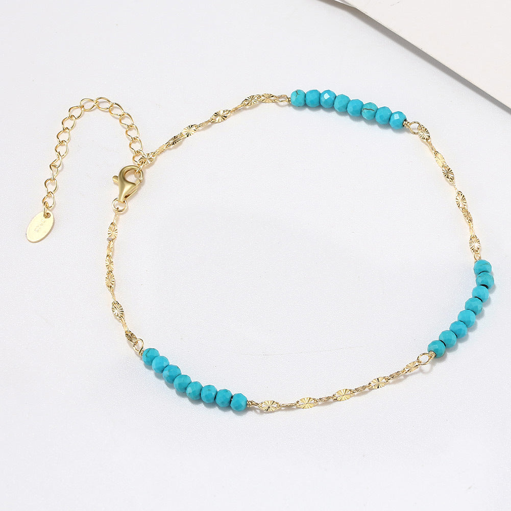 Azure Tide Turquoise Anklet-S925 Sterling Silver