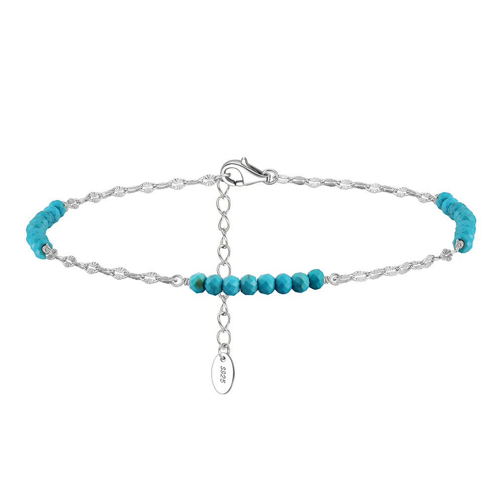 Azure Tide Turquoise Anklet-S925 Sterling Silver