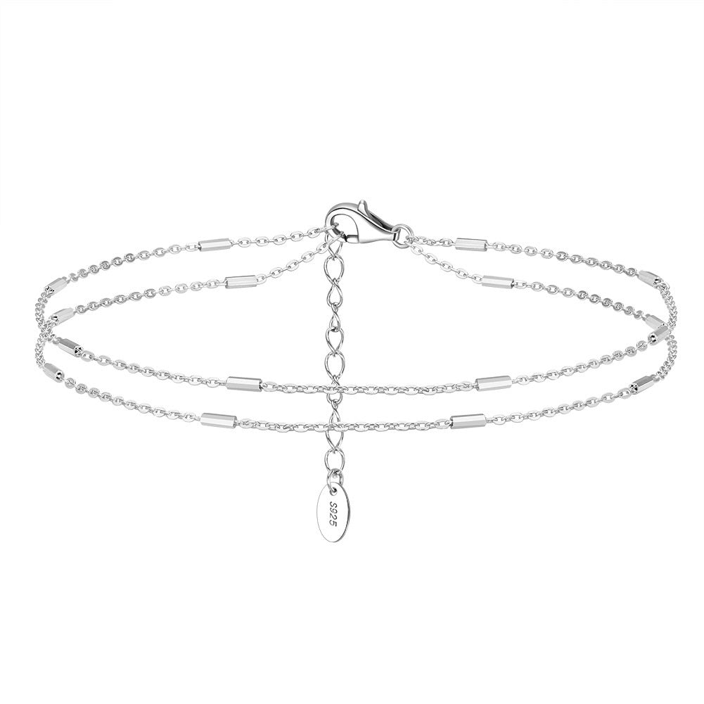 Luna Layered Anklet-S925 Sterling Silver