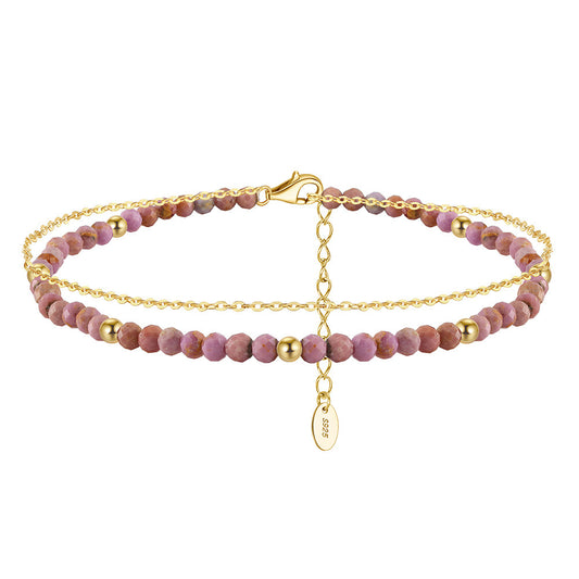 Violet Aura Double Layer Anklet-S925 Sterling Silver