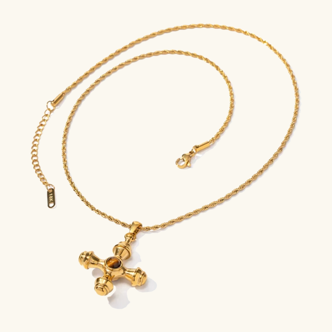 Adiffu Cross Gold Necklace