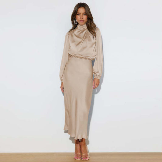 Adiffu Formal Long-Sleeved Loose Dress