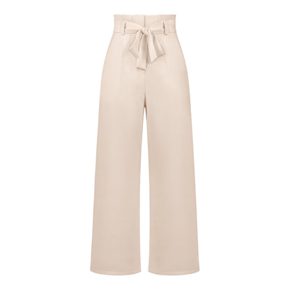 Adiffu Elegant Wide-Leg Work Trousers with Belt