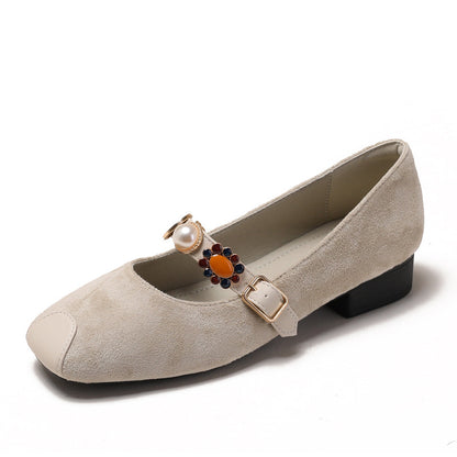 Adiffu Parisian Pearl Mary Jane Heels