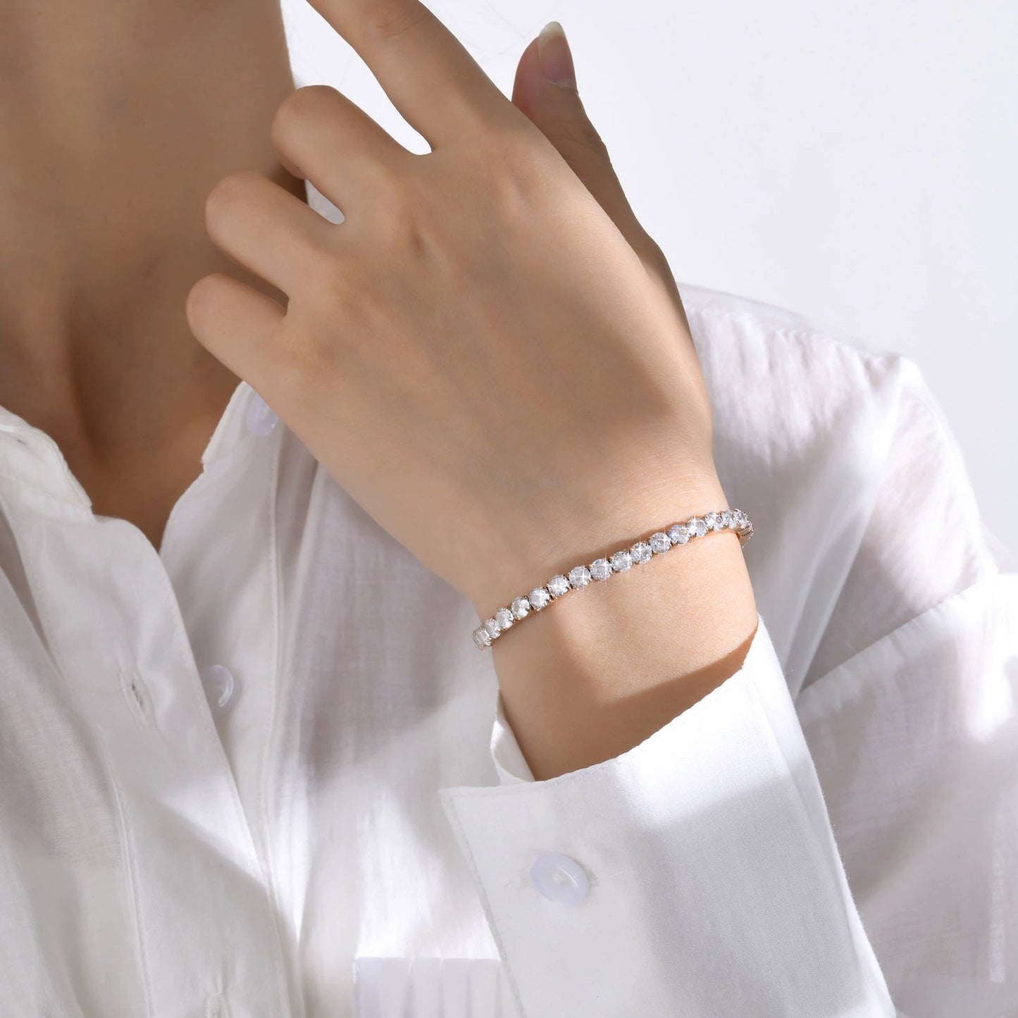 Modern Beaded Angel Tennis Bracelet