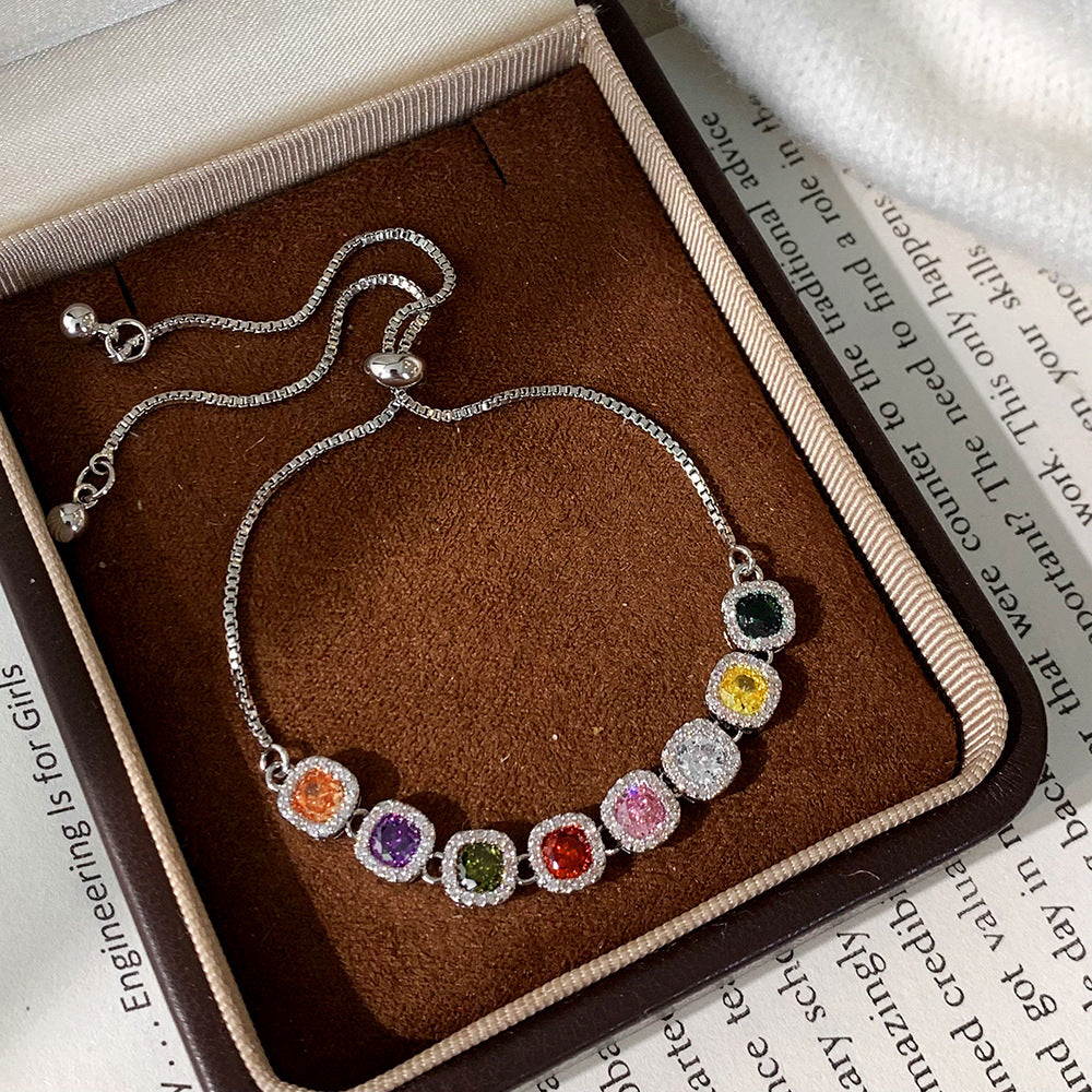 Graceful Gemstone Chain Charm Bracelet