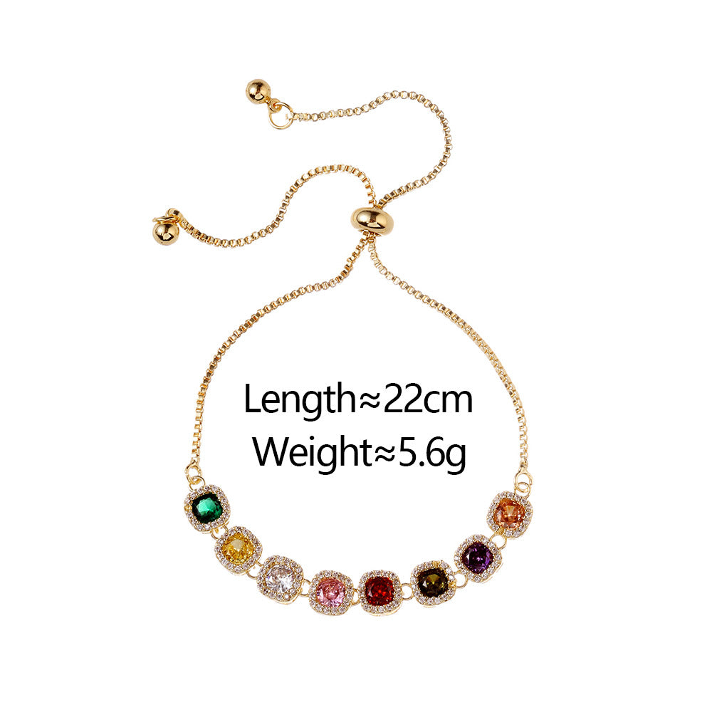 Graceful Gemstone Chain Charm Bracelet