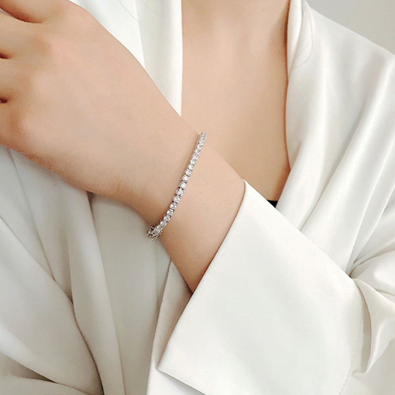 Elegant Silver Chain Tennis Bracelet