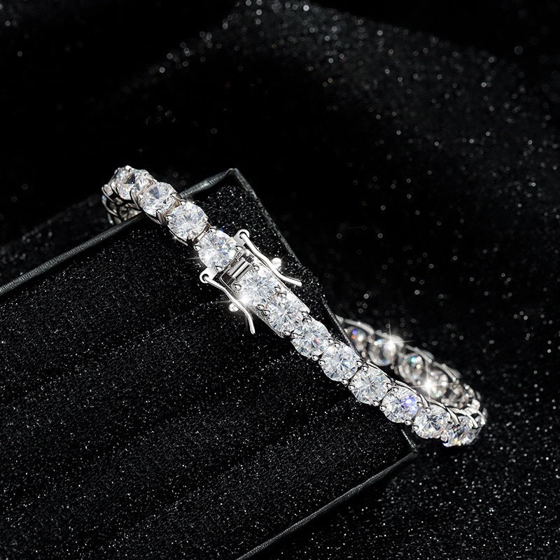Elegant Silver Chain Tennis Bracelet