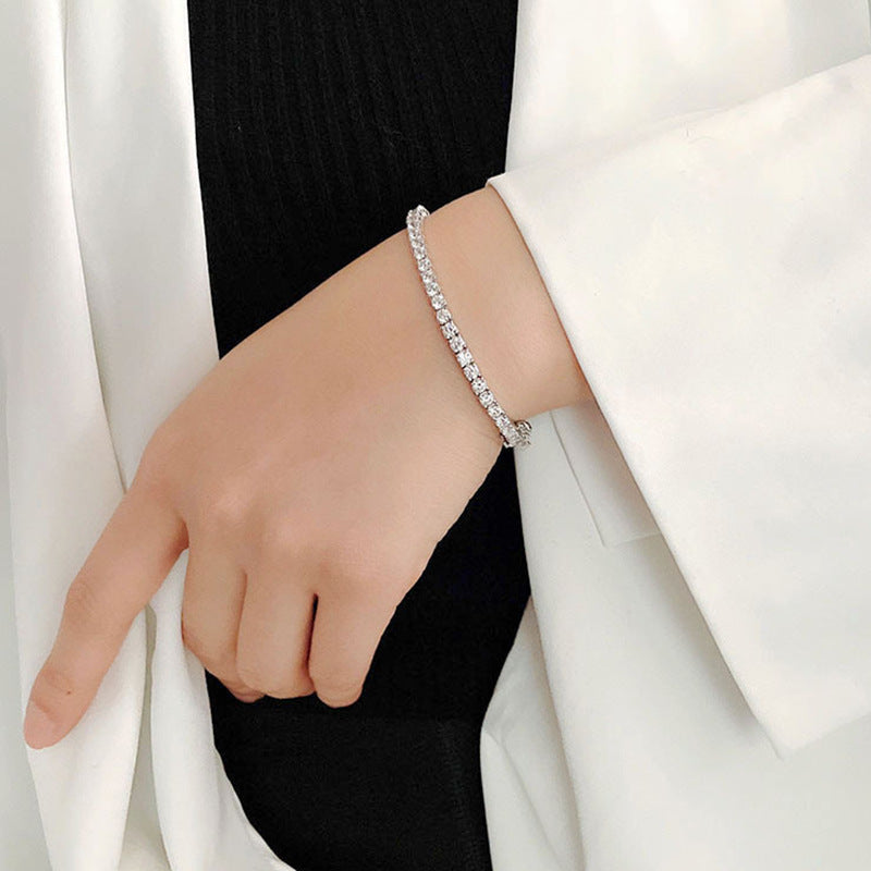 Elegant Silver Chain Tennis Bracelet