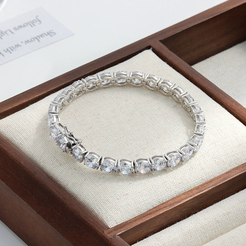 Elegant Silver Chain Tennis Bracelet