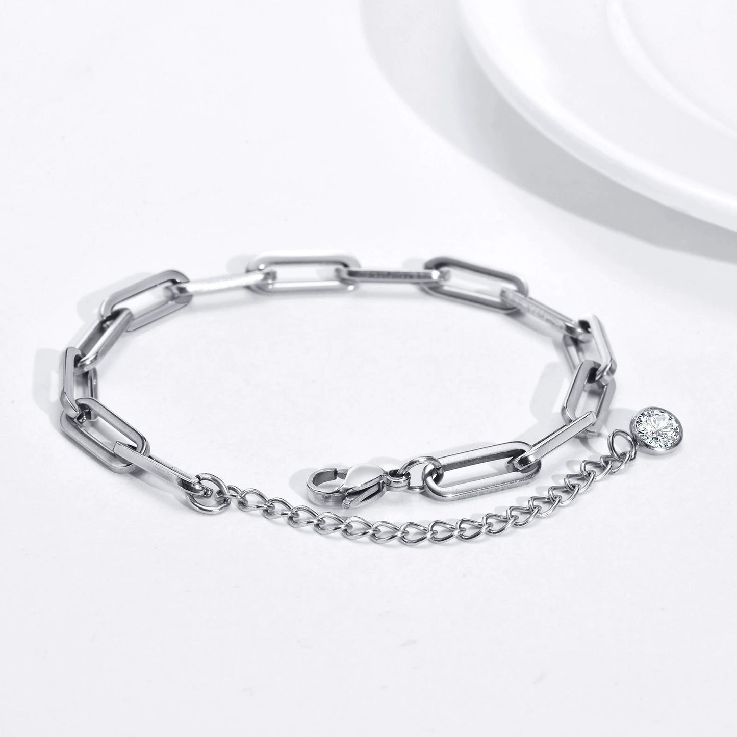 Graceful Titanium Cross Charm Bracelet