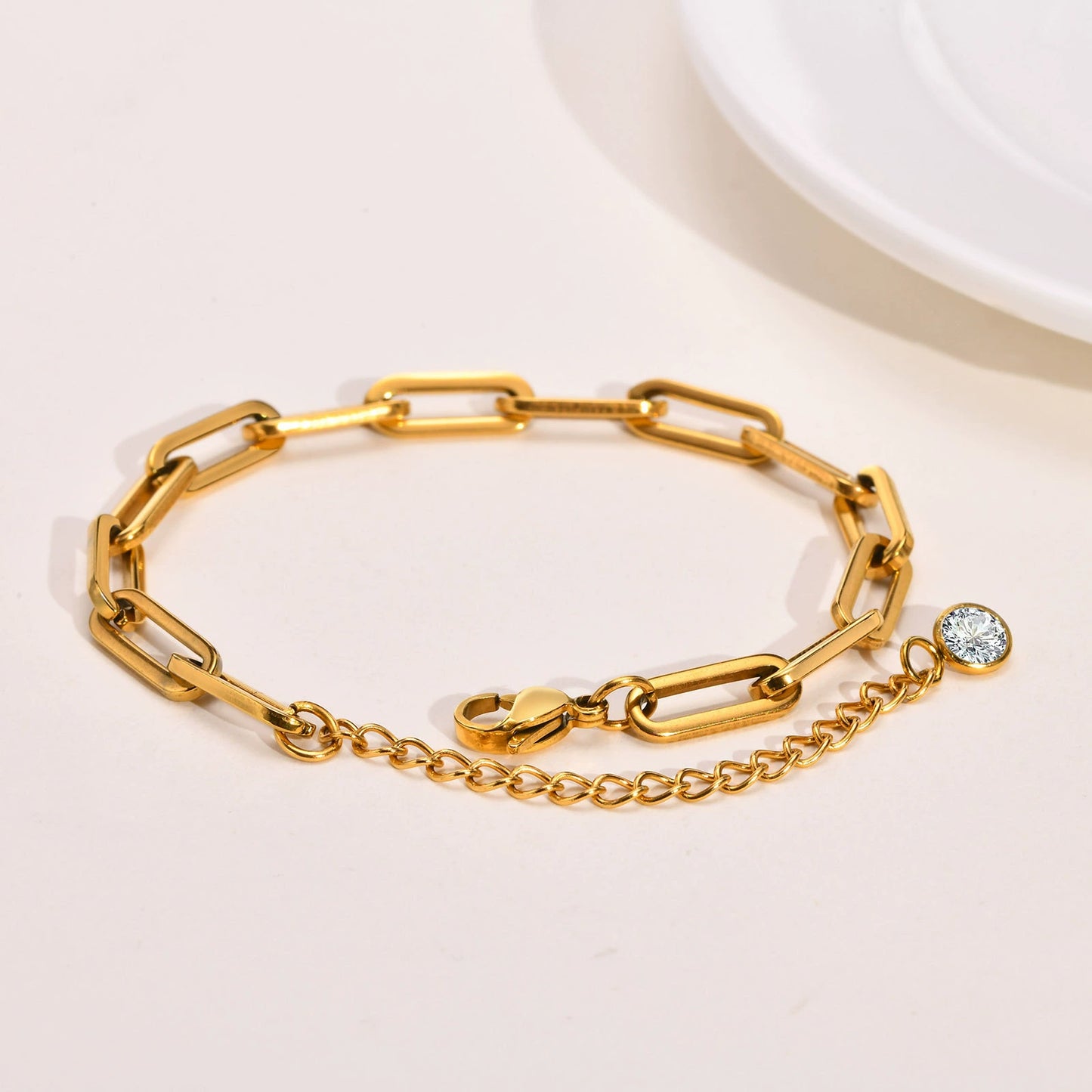 Graceful Titanium Cross Charm Bracelet