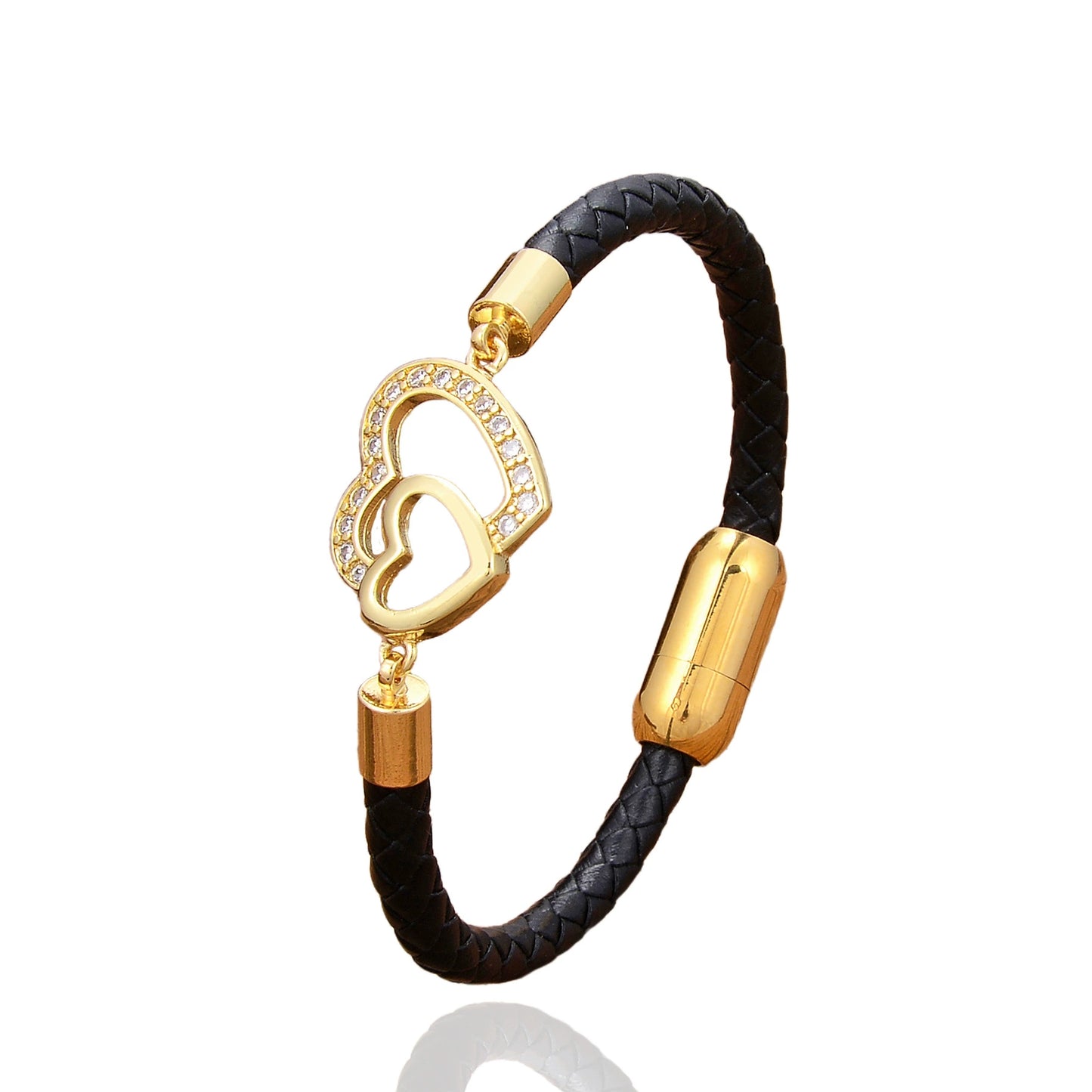 Simple Leather Heart Bracelet