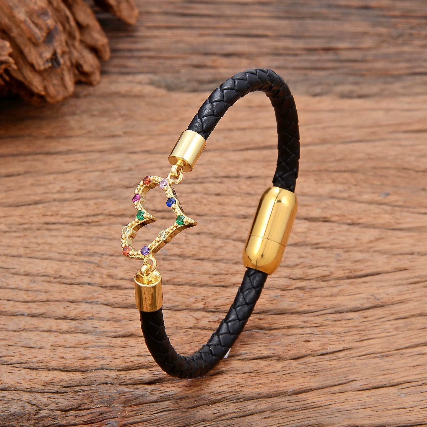 Simple Leather Heart Bracelet