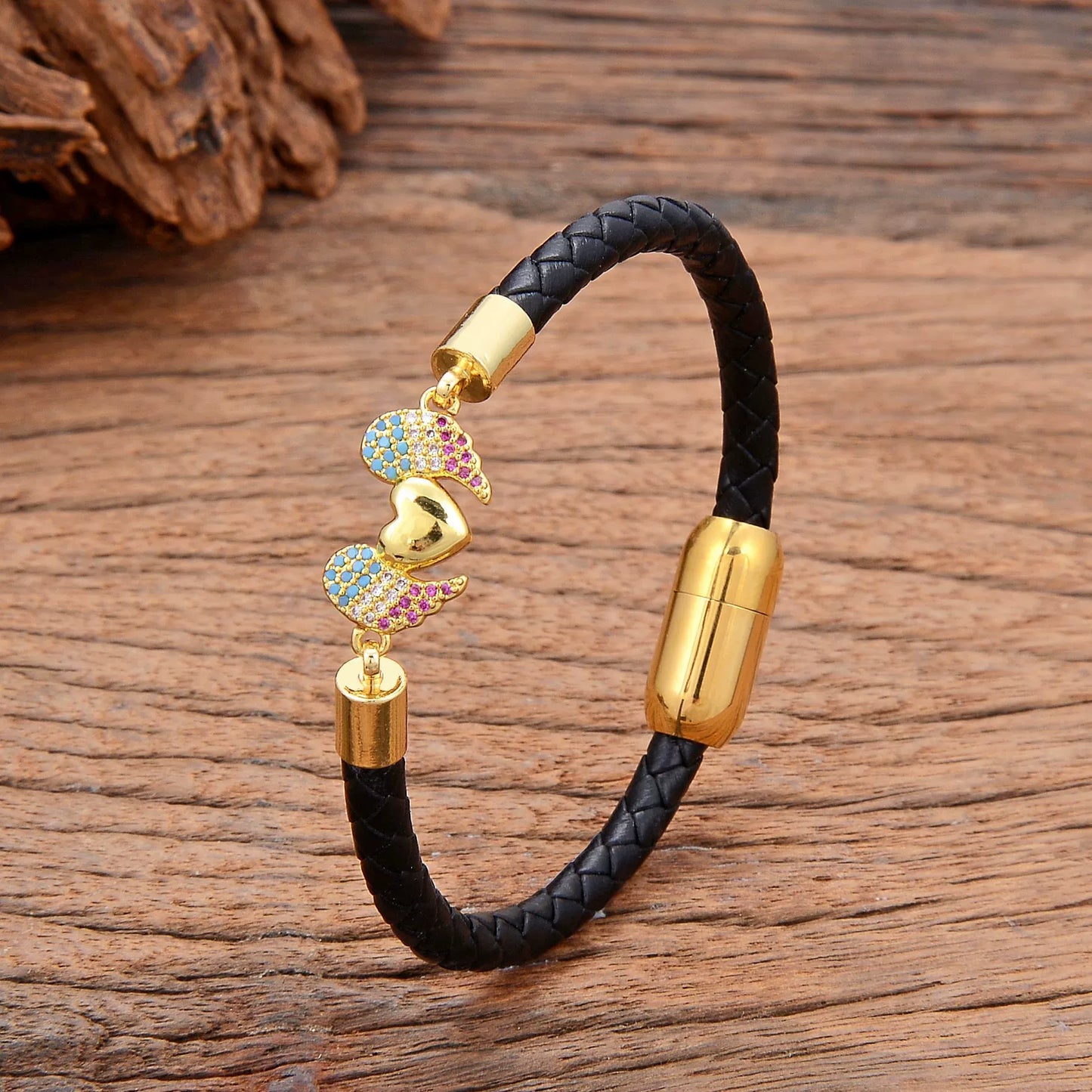 Simple Leather Heart Bracelet