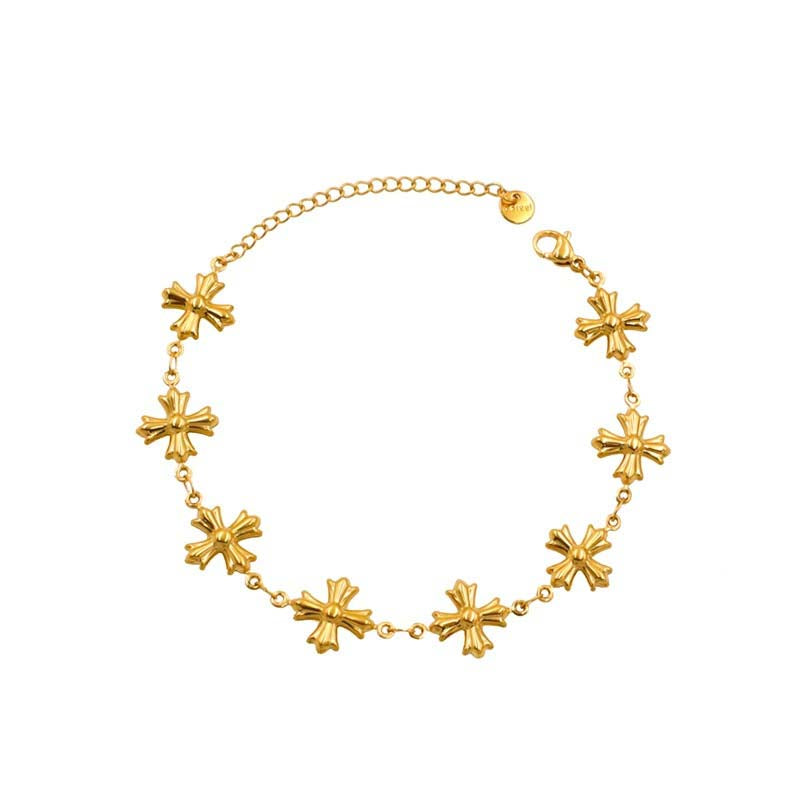 Dainty Stainless Steel Cross Chain Bracelet