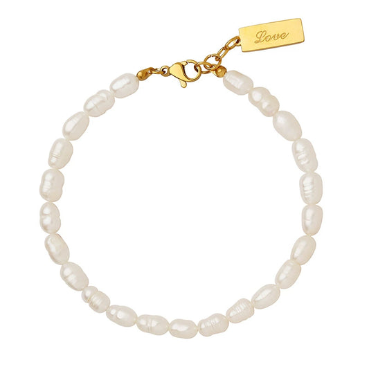 Paris Pearl Initial Bracelet–Dainty & Elegant