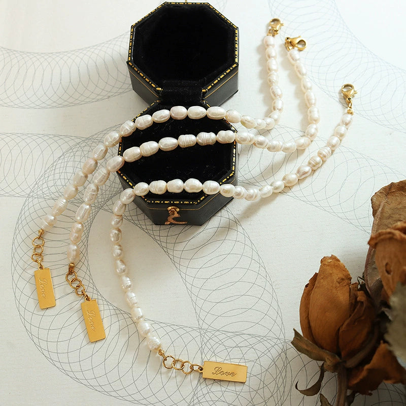 Paris Pearl Initial Bracelet–Dainty & Elegant