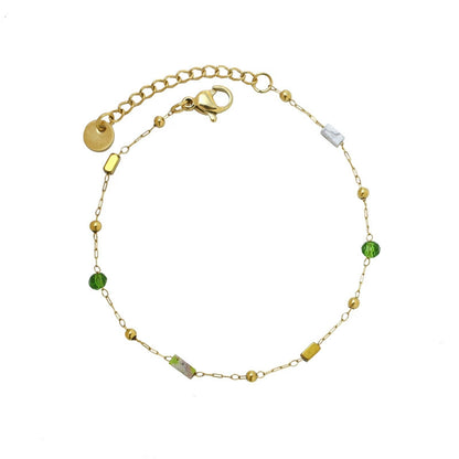 Natural Stone 18K Gold Plated Bracelet