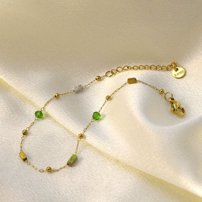 Natural Stone 18K Gold Plated Bracelet