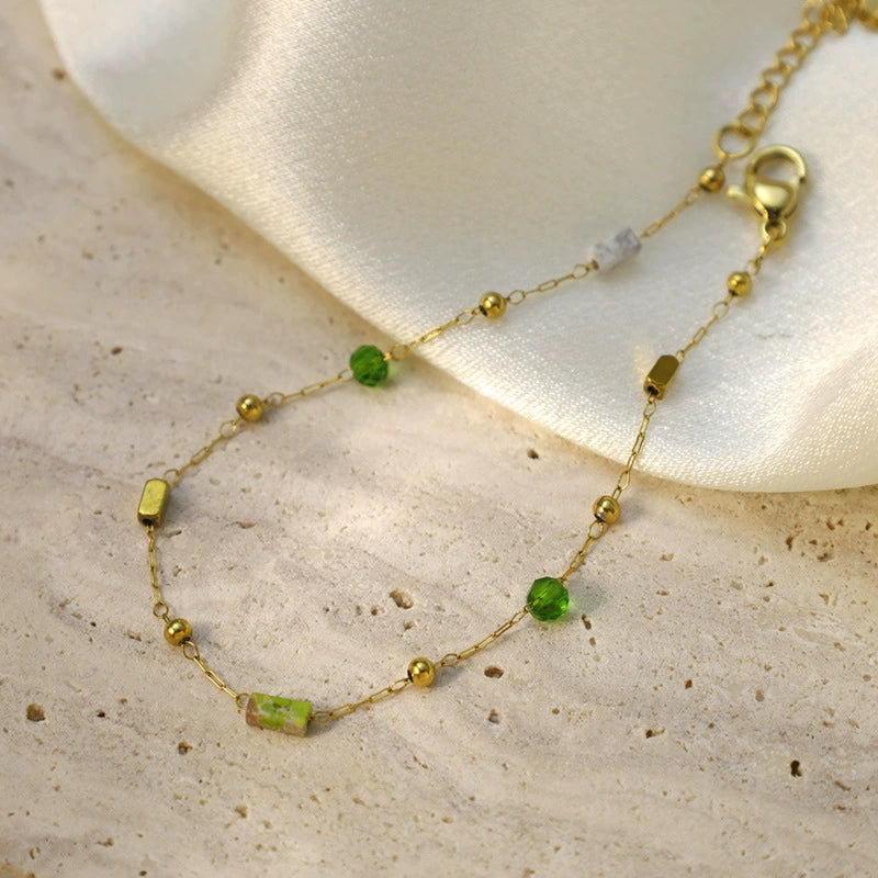 Natural Stone 18K Gold Plated Bracelet