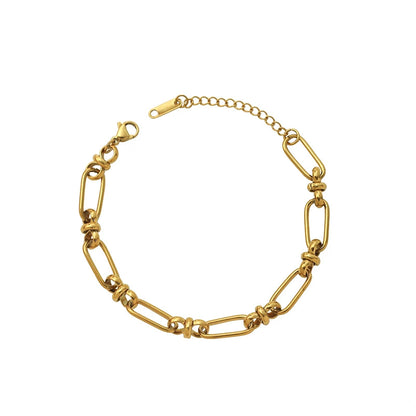 Trendy Hollow Circle Stainless Steel Bracelet Minimalist Everyday Style