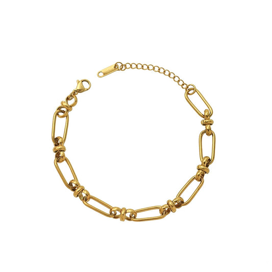 Trendy Hollow Circle Stainless Steel Bracelet Minimalist Everyday Style