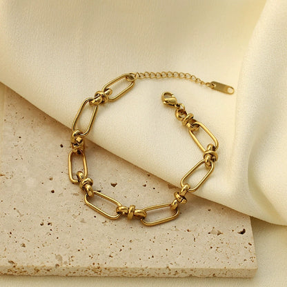Trendy Hollow Circle Stainless Steel Bracelet Minimalist Everyday Style